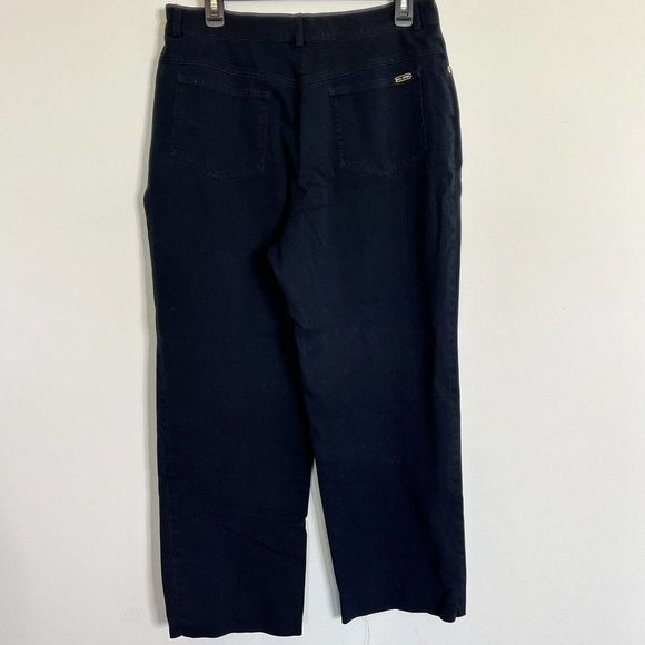 St John Sport Women Size 12 30x26 Pants Jeans Black Gold Hardware High Rise READ - Picture 3 of 12